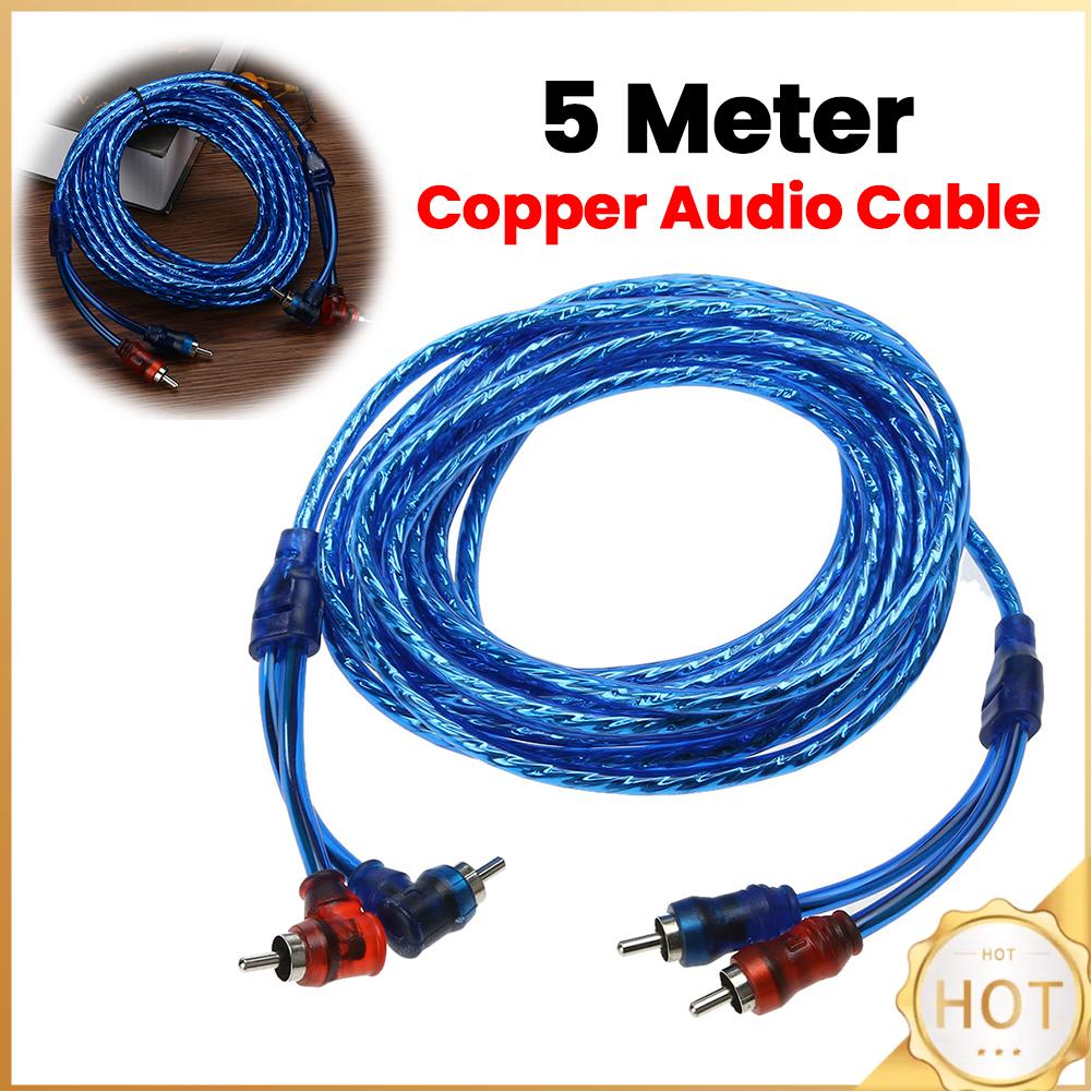 Audio Jumper Wire - Auto-styling 5m RCA-verbindingskabel Autoversterker Luidsprekerkabel Auto