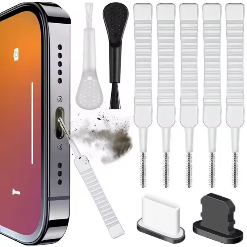 Speaker Terminal - Mobiele telefoon Luidspreker Oplaadpoort Reinigingsset Stofplug